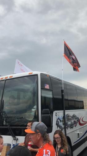 Bus with Flags flying